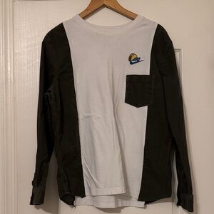 Handmade Nike Tee with Micro Corduroy Longsleeve Button Down